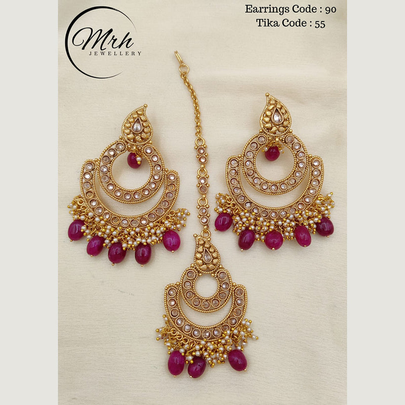 Jewel Addiction Copper Gold Plated Earrings With Mangtikka