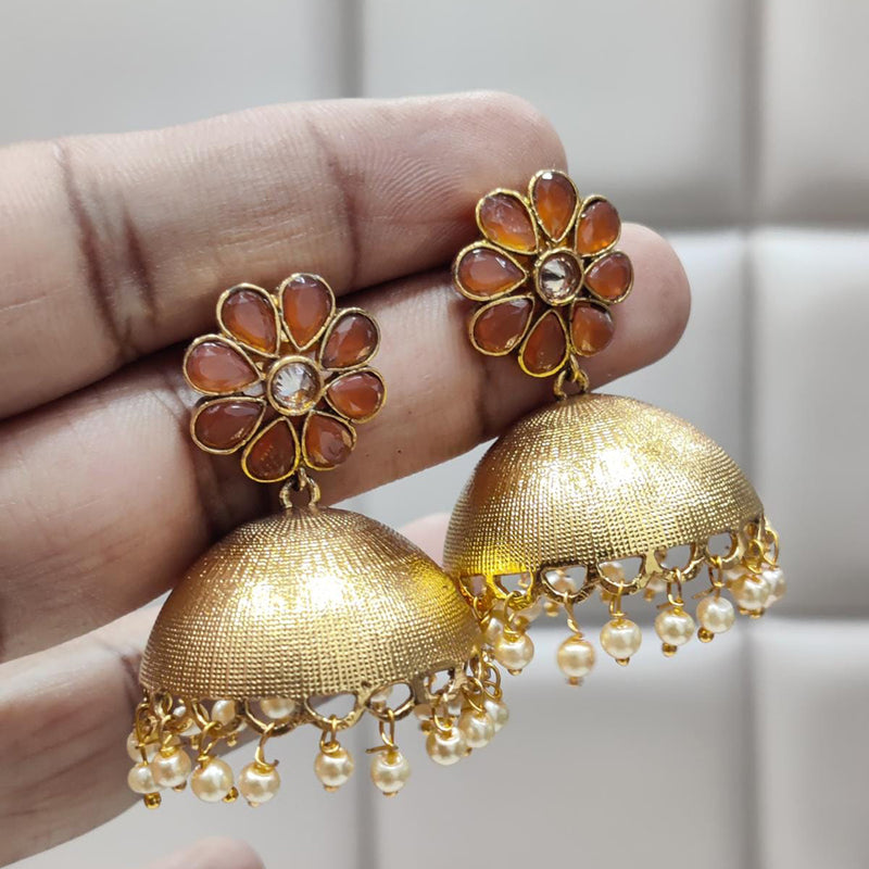 Jewel Addiction Copper Gold Plated Jhumki Earrings