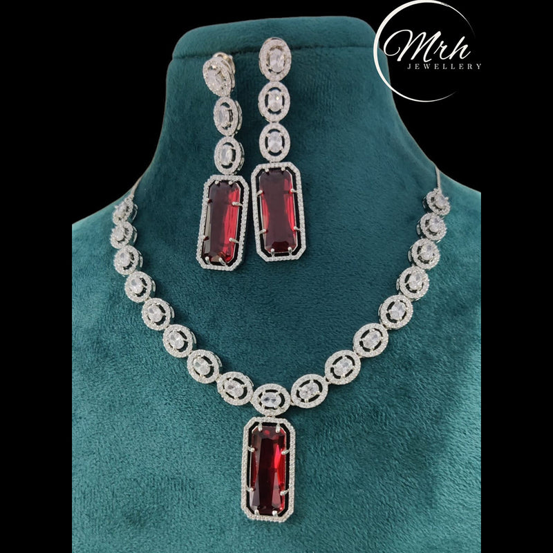 Jewel Addiction Silver Plated AD Stone Necklace Set