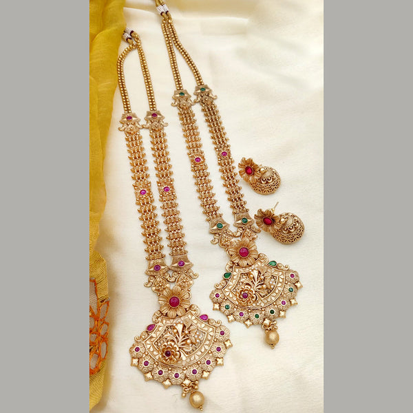 Jewel Addiction Gold Plated Pota Stone Long Necklace Set