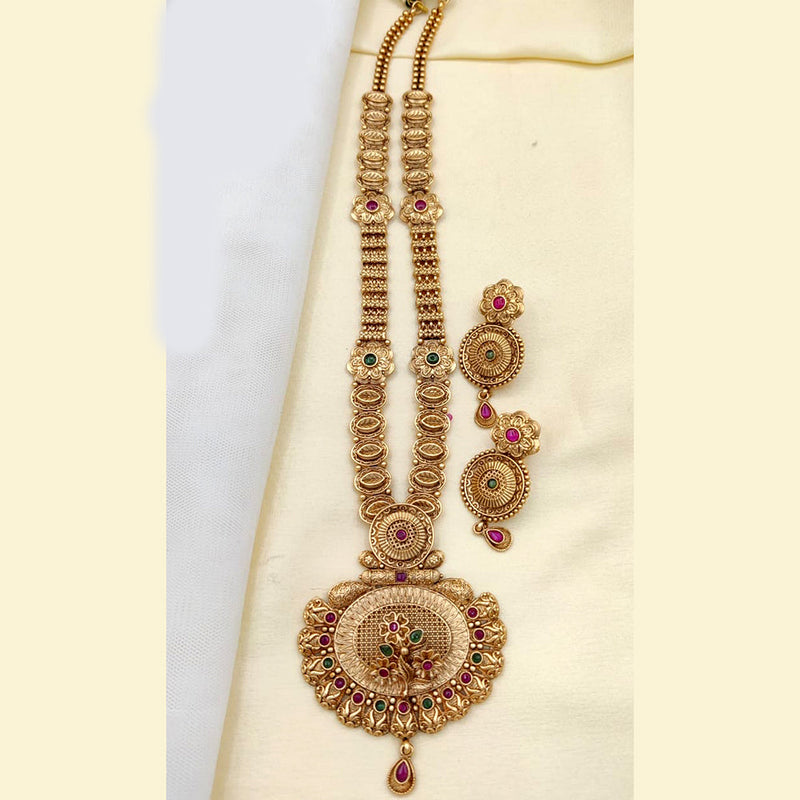 Jewel Addiction Gold Plated Pota Stone Long Necklace Set