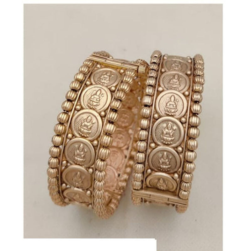 Jewel Addiction Gold Plated Pota Stone Openable Bangles Set