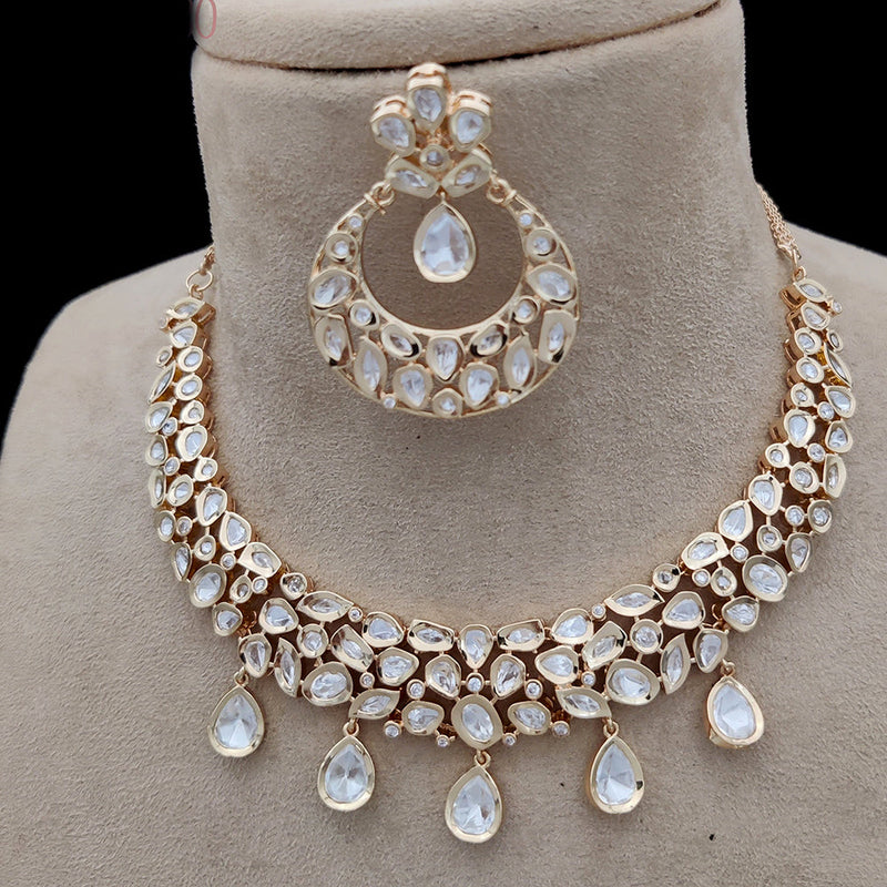 Jewel Addiction Gold Plated Kundan Necklace Set