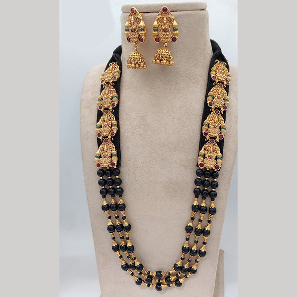 Jewel Addiction Copper Rajwadi Finish Temple Long Necklace Set