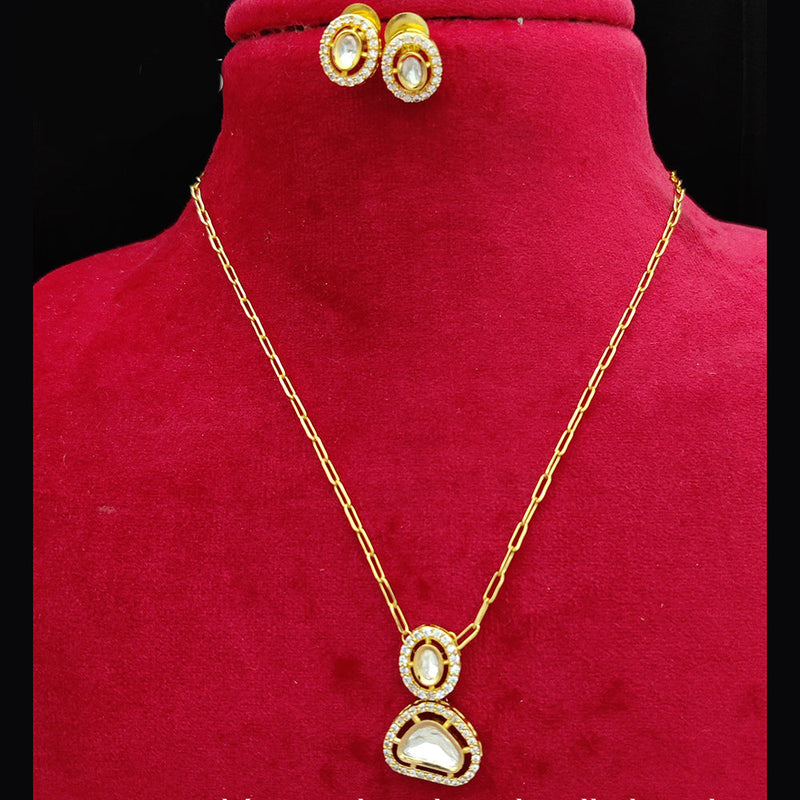 Jewel Addiction Gold Plated Kundan Pendant Set