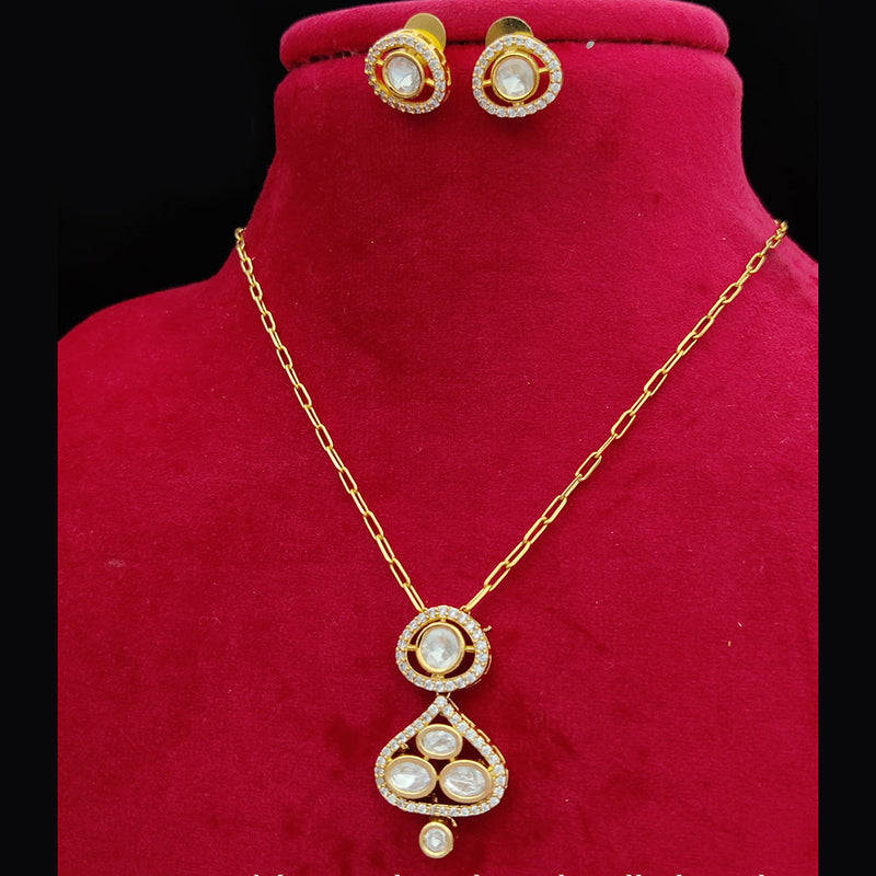 Jewel Addiction Gold Plated Kundan Pendant Set