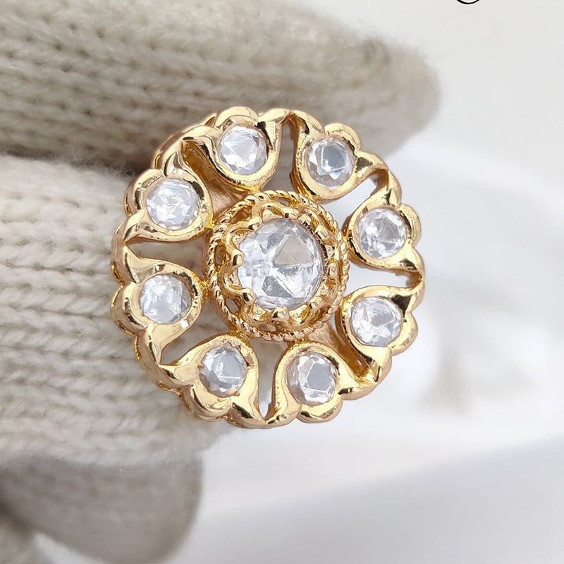 Jewel Addiction Gold Plated Kundan Adjustable Ring