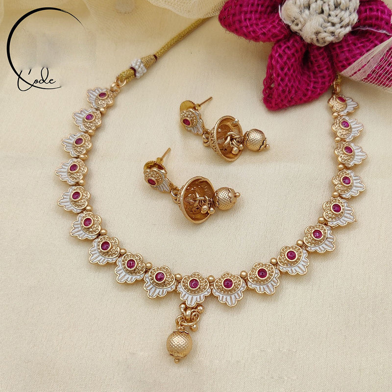 Jewel Addiction Copper Gold Pota Stone Necklace Set