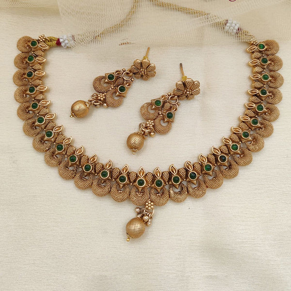 Jewel Addiction Copper Gold Pota Stone Necklace Set