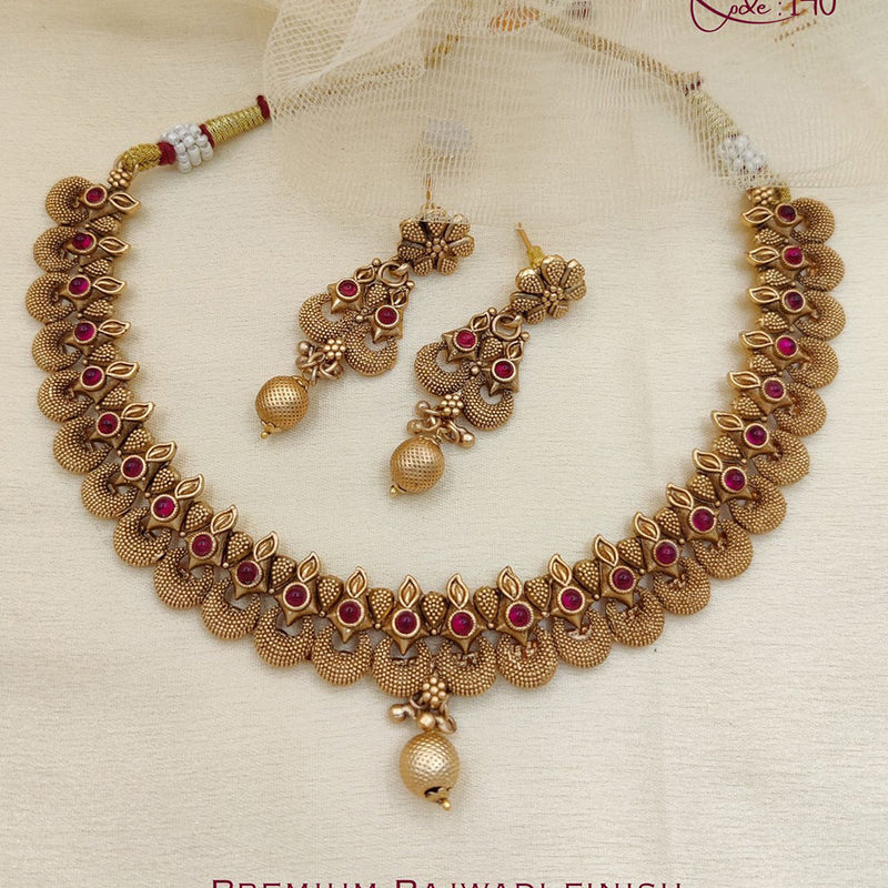 Jewel Addiction Copper Gold Pota Stone Necklace Set