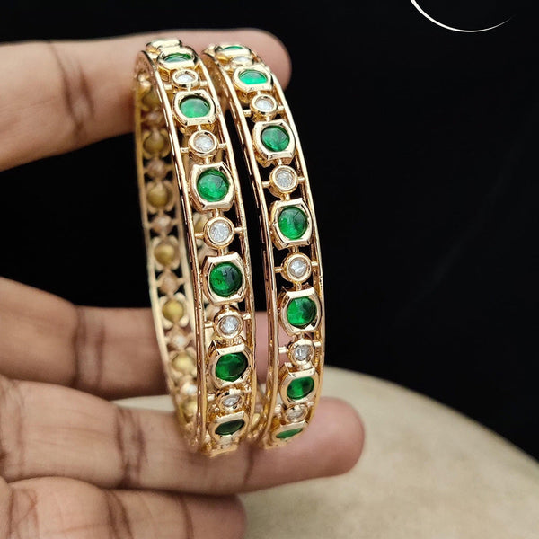 Jewel Addiction Gold Plated Kundan Stone Bangle Set