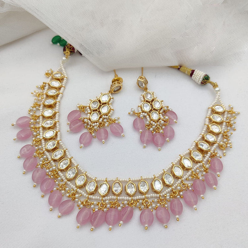 Jewel Addiction Gold Plated Polki Kundan Necklace Set