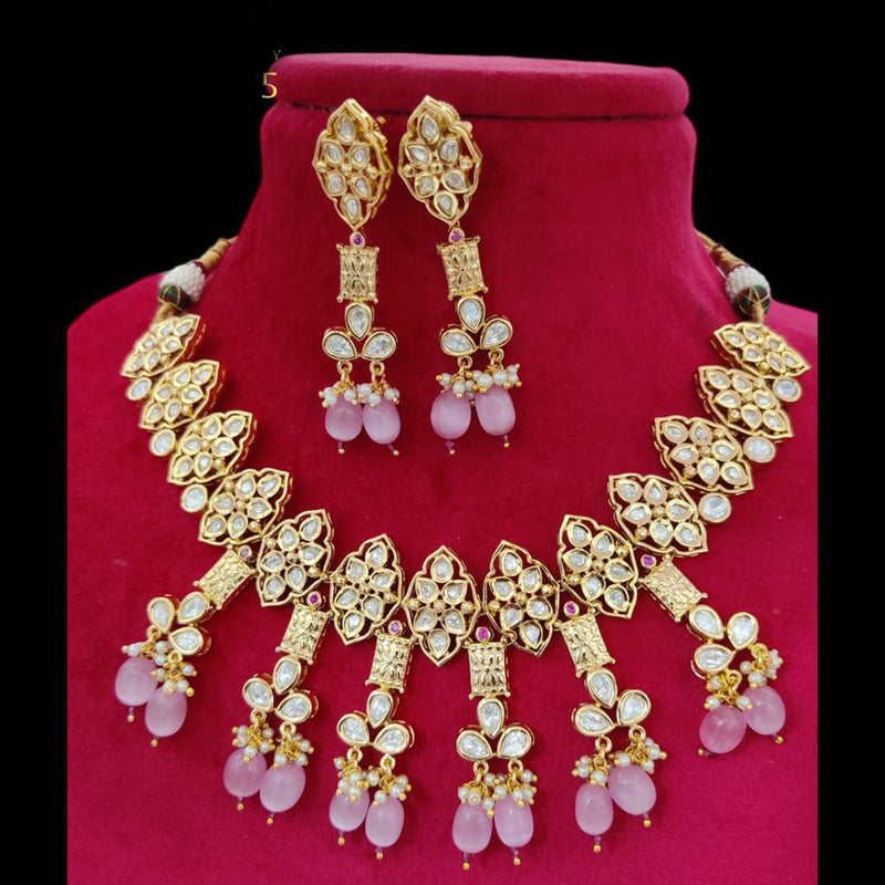 Jewel Addiction Gold Plated Polki Kundan Necklace Set