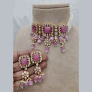 Jewel Addiction Copper Gold Plated Polki Kundan And Pearls Kundan Necklace Set