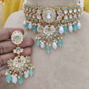 Jewel Addiction Copper Gold Plated Polki Kundan And Pearls Kundan Necklace Set