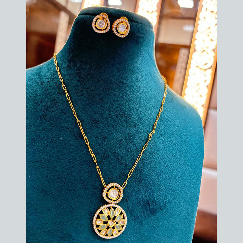 Jewel Addiction Gold Plated Pota Stone Necklace Set