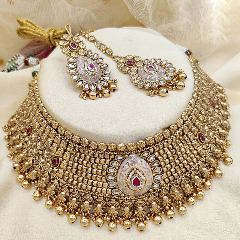 Jewel Addiction Copper Gold Pota Stone Necklace Set