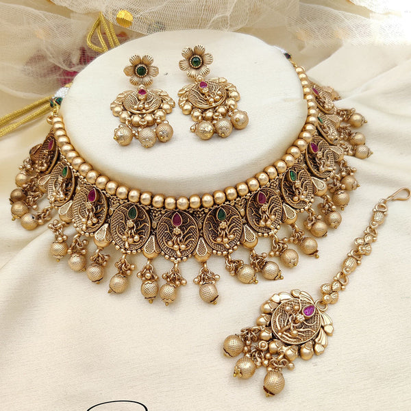 Jewel Addiction Copper Gold Pota Stone Necklace Set