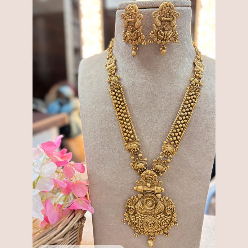 Jewel Addiction Copper Gold Pota Stone Long Necklace Set