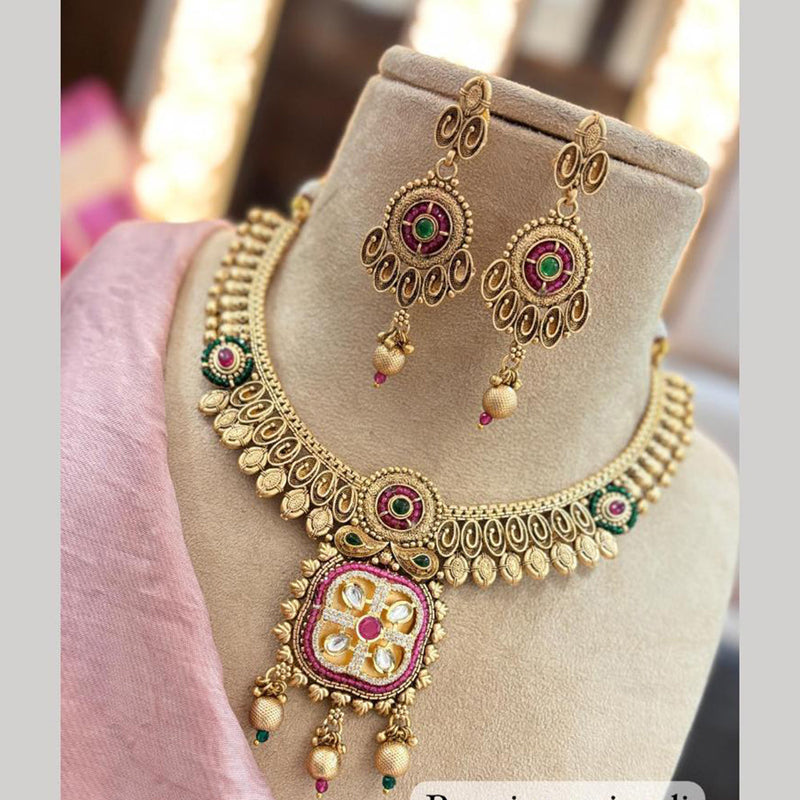 Jewel Addiction Gold Plated Pota Stone Necklace Set