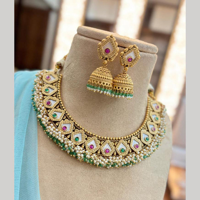 Jewel Addiction Gold Plated Kundan Stone Necklace Set