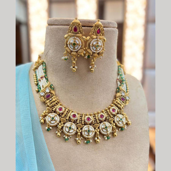 Jewel Addiction Gold Plated Kundan Stone Necklace Set