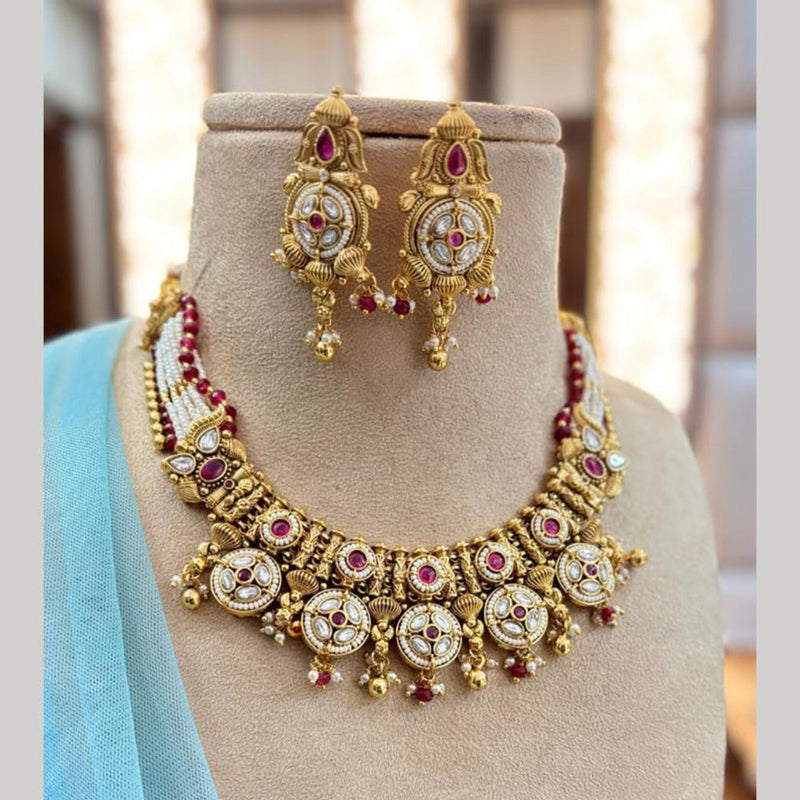 Jewel Addiction Gold Plated Kundan Stone Necklace Set