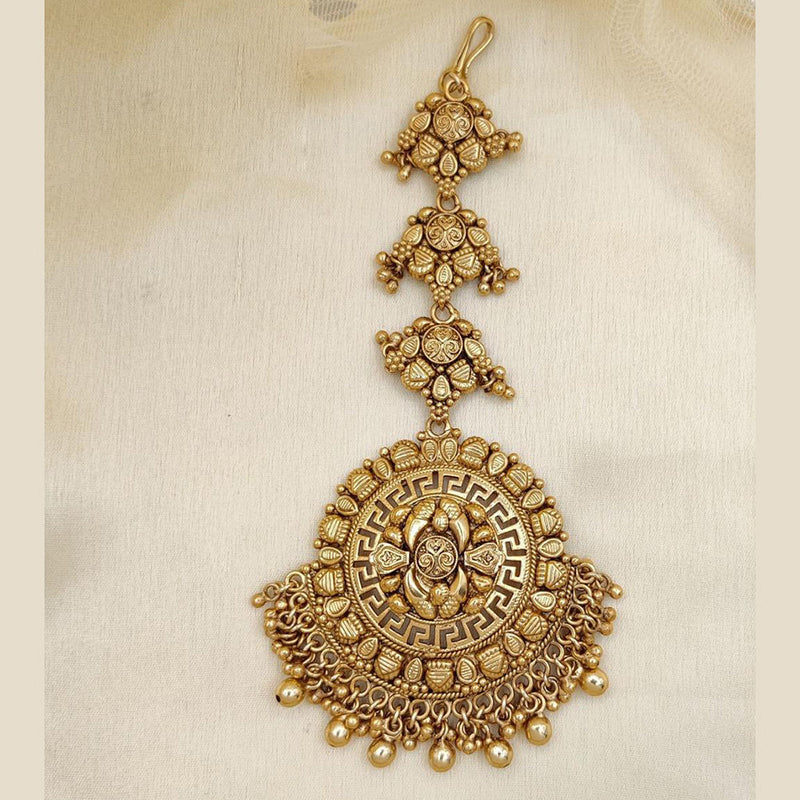 Jewel Addiction Gold Plated Pota Stone And Beads Maangtikka