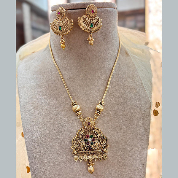 Jewel Addiction Gold Plated Pota Stone Necklace Set