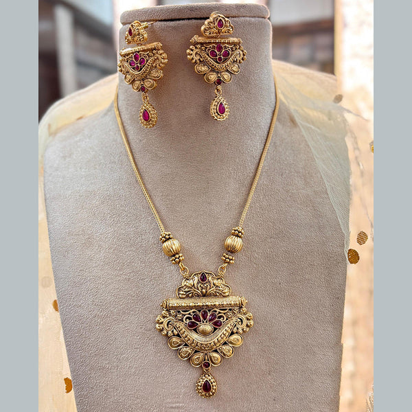 Jewel Addiction Gold Plated Pota Stone Necklace Set