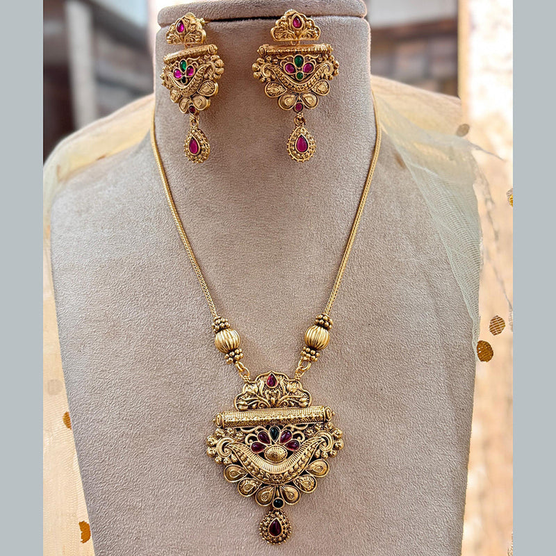 Jewel Addiction Gold Plated Pota Stone Necklace Set