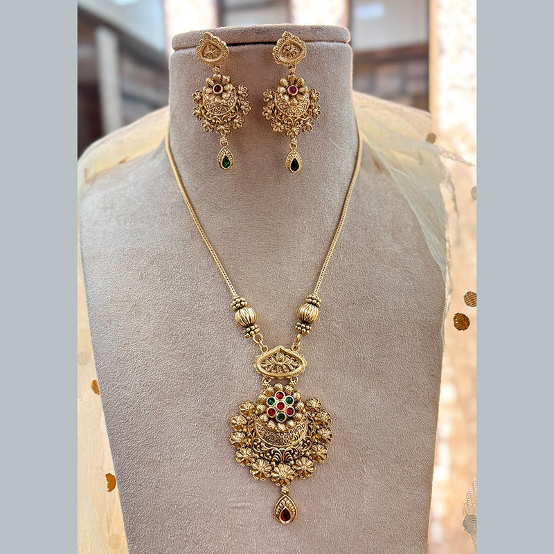 Jewel Addiction Gold Plated Pota Stone Necklace Set