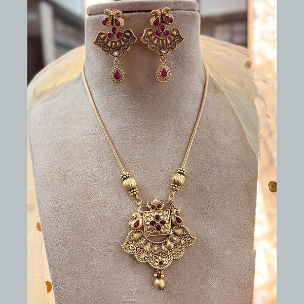 Jewel Addiction Gold Plated Pota Stone Necklace Set