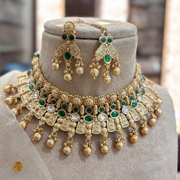 Jewel Addiction Gold Plated Pota Stone Necklace Set