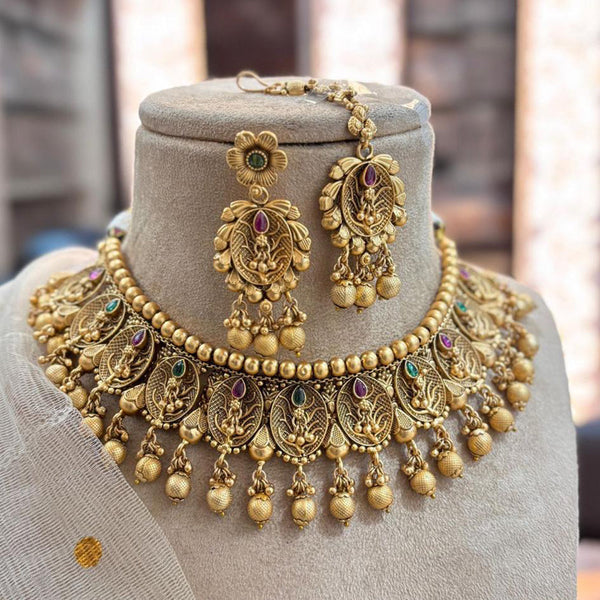 Jewel Addiction Gold Plated Pota Stone Necklace Set