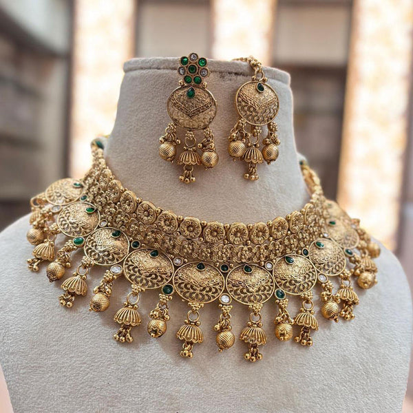 Jewel Addiction Gold Plated Pota Stone Necklace Set