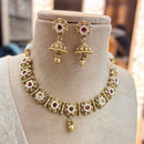 Jewel Addiction Gold Plated Pota Stone And Pearls Necklace Set