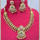 Jewel Addiction Gold Plated Pota Stone And Pearls Necklace Set