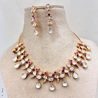 Jewel Addiction Gold Plated Polki Kundan Stone And Meenakari Necklace Set