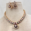 Jewel Addiction Gold Plated Polki Kundan Stone Necklace Set