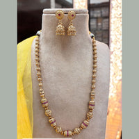 Jewel Addiction Gold Plated Pota Stone And Pearls Long Necklace Set