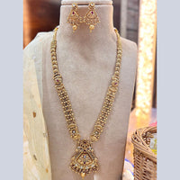 Jewel Addiction Gold Plated Pota Stone And Pearls Long Necklace Set