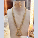 Jewel Addiction Gold Plated Pota Stone And Pearls Long Necklace Set