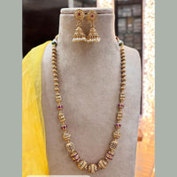 Jewel Addiction Gold Plated Pota Stone And Pearls Long Necklace Set