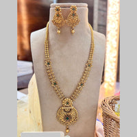 Jewel Addiction Gold Plated Pota Stone And Pearls Long Necklace Set