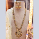 Jewel Addiction Gold Plated Pota Stone And Pearls Long Necklace Set