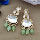 Jewel Addiction Gold Plated Polki kundan Stone And Beads Dangler Earrings