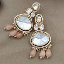 Jewel Addiction Gold Plated Polki kundan Stone And Beads Dangler Earrings