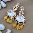 Jewel Addiction Gold Plated Polki kundan Stone And Beads Dangler Earrings