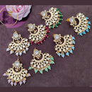 Jewel Addiction Gold Plated Polki kundan Stone And Beads Dangler Earrings